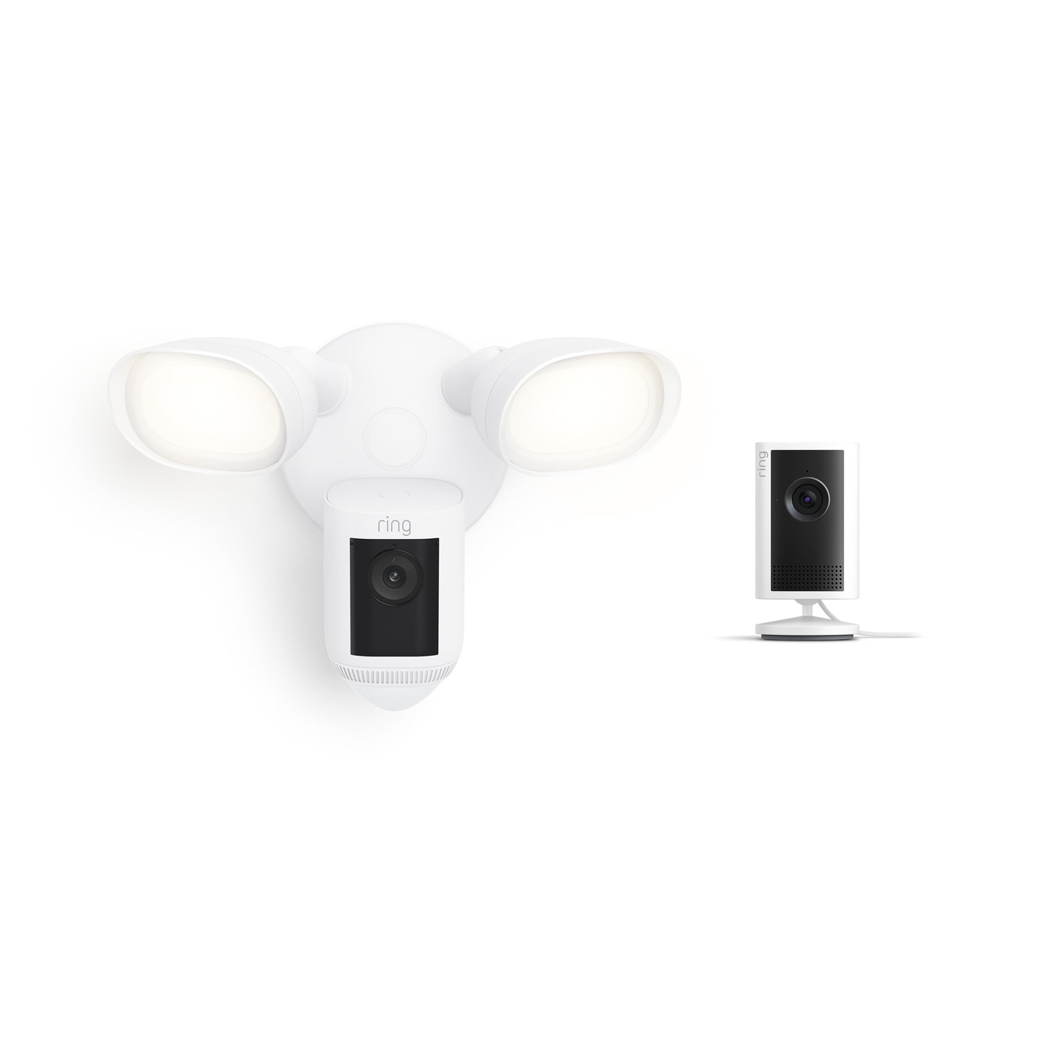 White:Indoor Cam Plus + Floodlight Cam Pro, Wired
