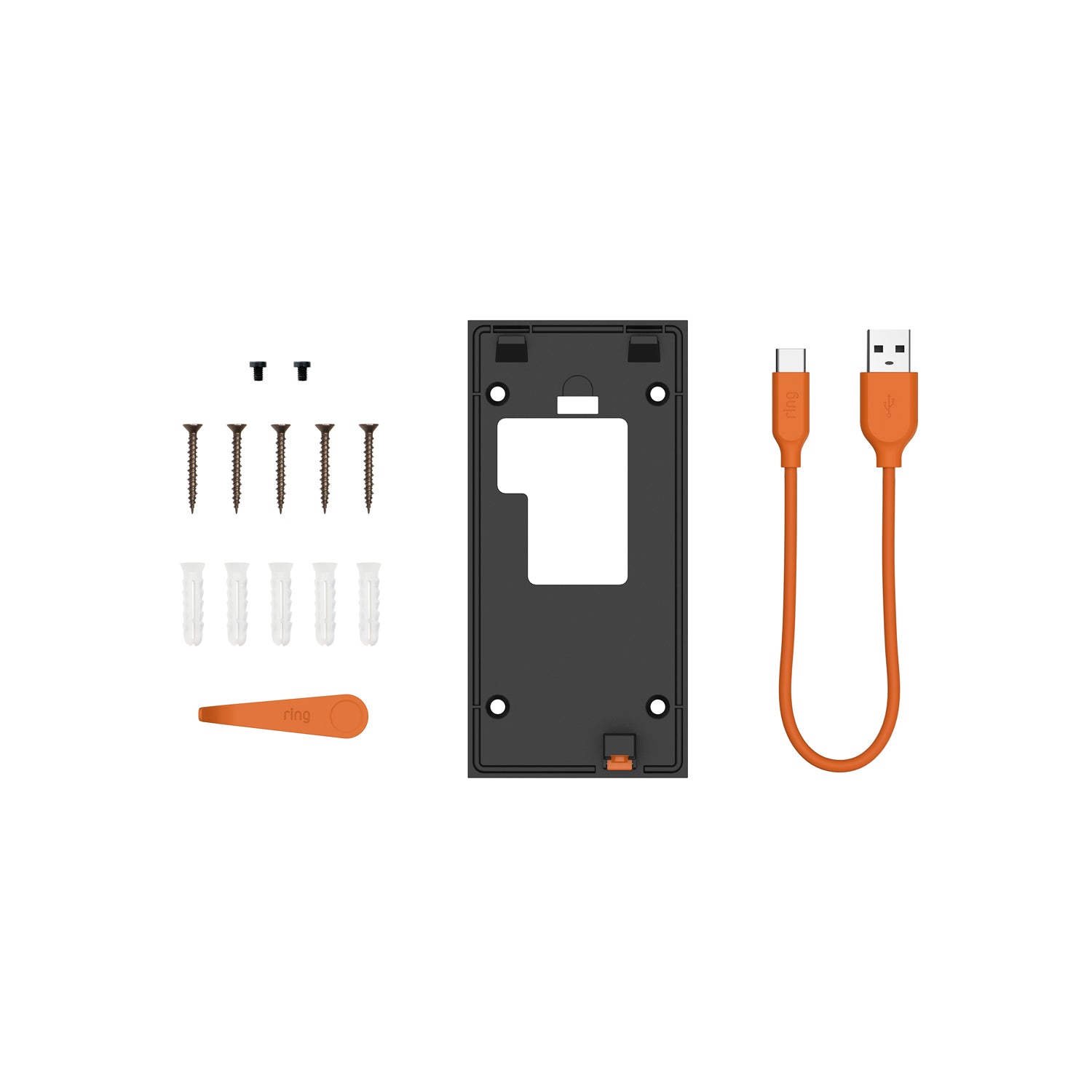 Black:Spare Parts Kit for Battery Doorbell