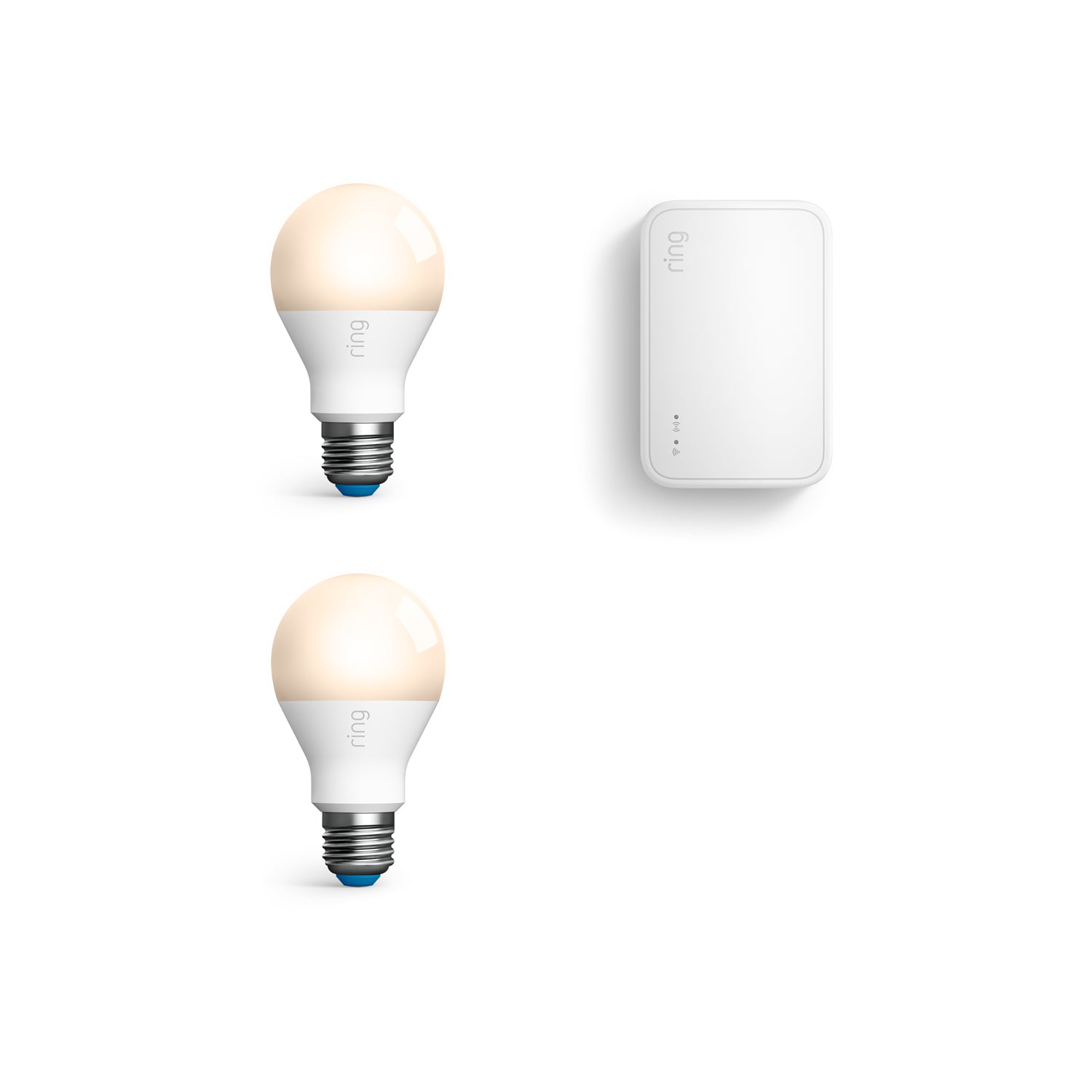 White:Smart Lighting 2-Pack A19 Smart Bulb + Bridge