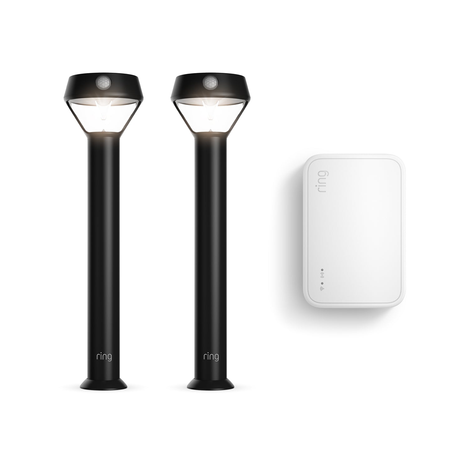 Solar / Black / 2-Pack:Smart Lighting 2-Pack Solar Pathlight + Bridge