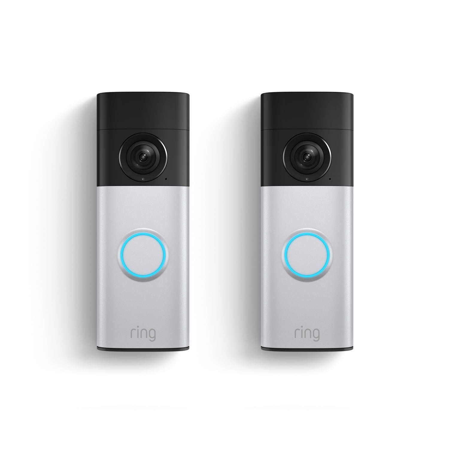 2-Pack Battery Doorbell 2K Plus in the color Nickel Silver.