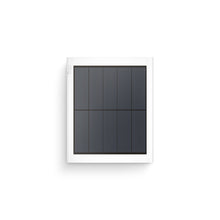 Small rectangular solar panel with a white frame and dark grid cells, shown front-facing on a plain white background.