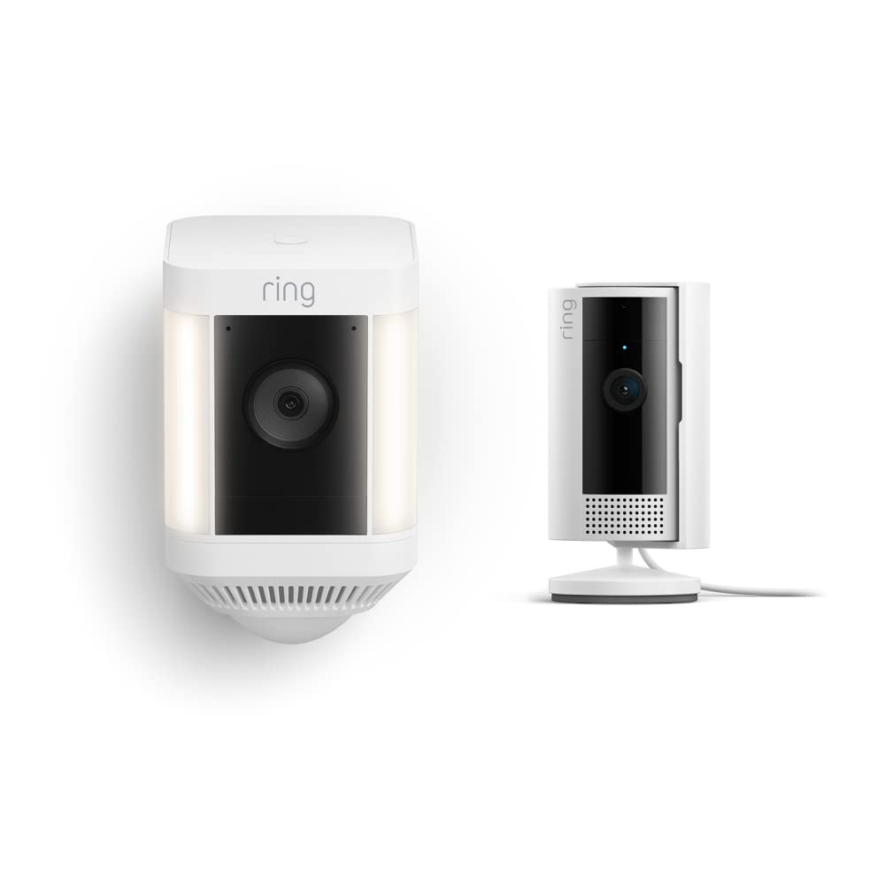 White:Spotlight Cam Plus Battery + Indoor Cam (2nd Gen) Bundle