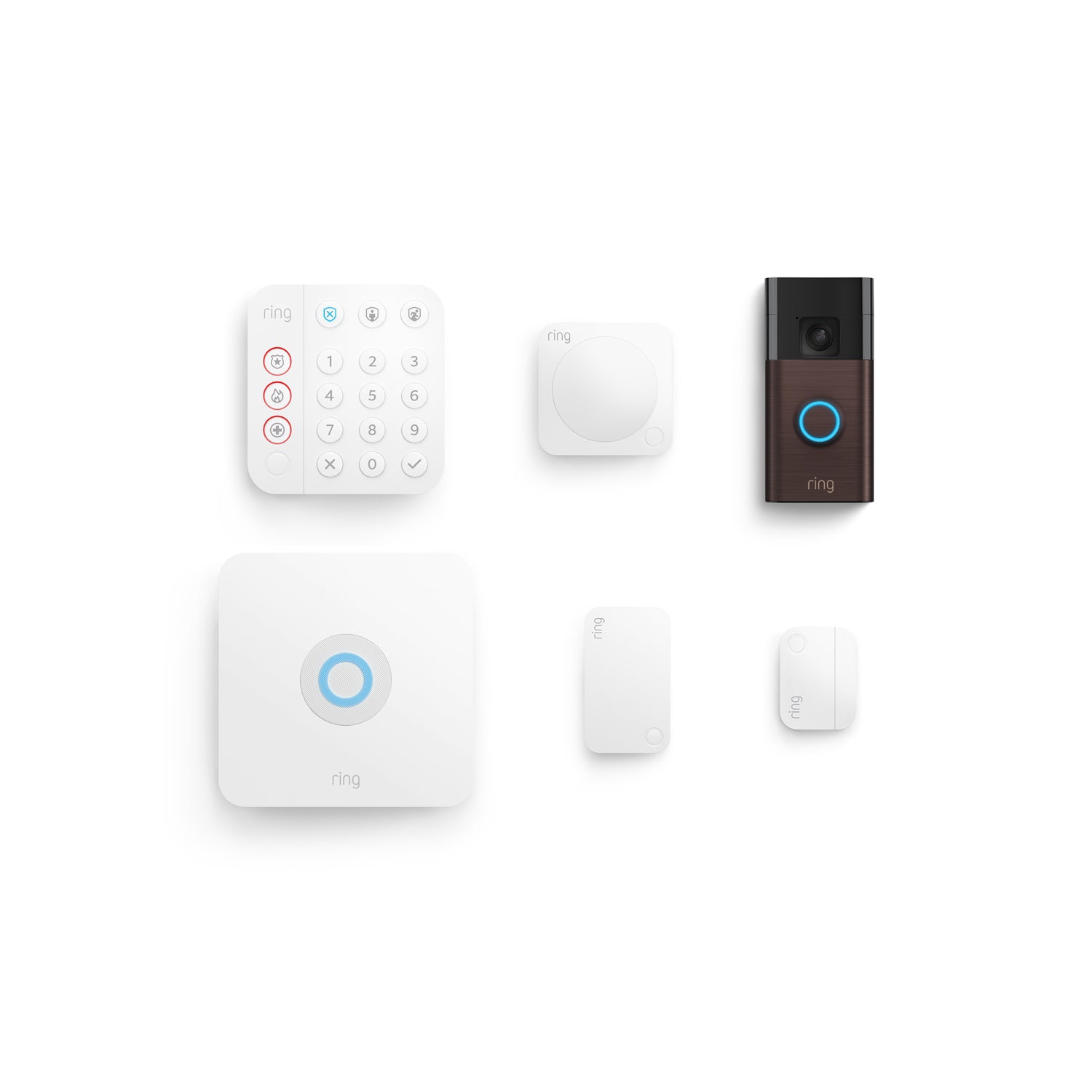 Venetian Bronze:Battery Doorbell + Alarm 5-Piece Security Kit