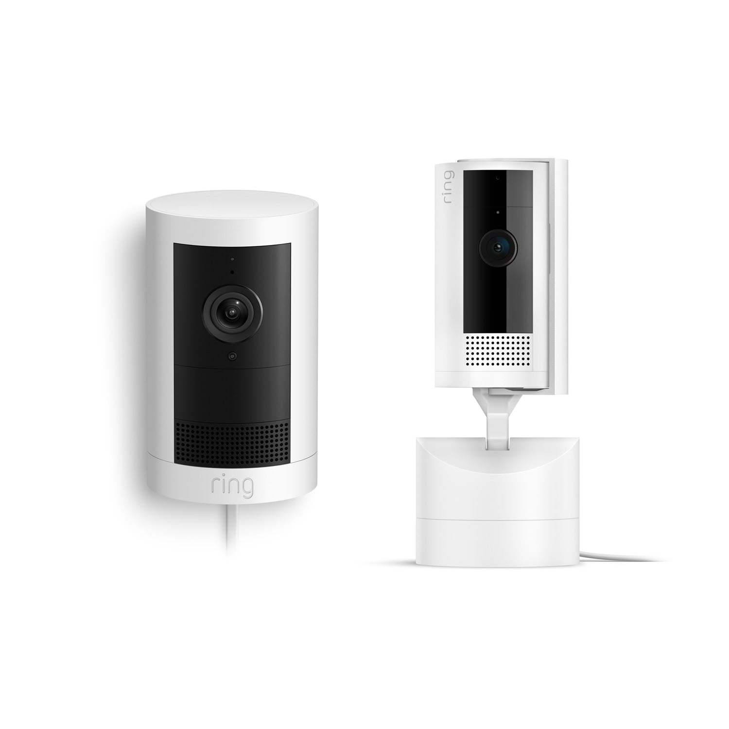 White:Outdoor Cam Plus Plug-In + Pan-Tilt Indoor Cam
