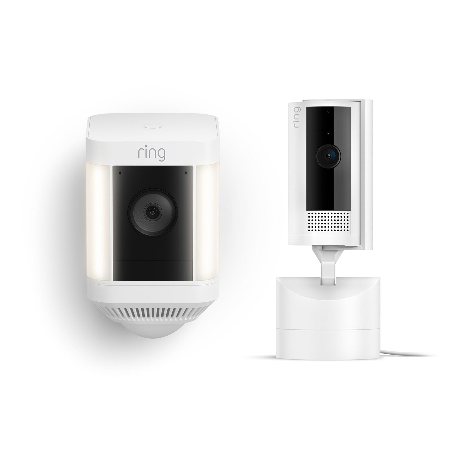 White: Pan Tilt Indoor Cam Spotlight Cam Plus Battery