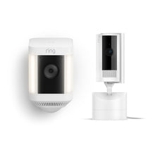White: Pan Tilt Indoor Cam Spotlight Cam Plus Battery
