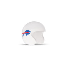 White football helmet with a blue buffalo and red streak logo on the side, shown on a plain white background.