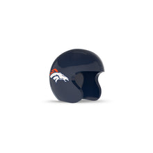Dark blue football helmet with a white horse logo and orange mane on the side, open-face design on a white background.