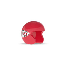 Red football helmet with KC arrowhead logo on the side, glossy finish, open face design, set against a white background.