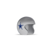 Silver open-face football helmet with a navy star logo on the side, shown on a white background.
