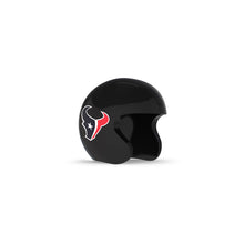 Black open-face helmet with a red, white, and blue bull logo on the side, shown on a white background.