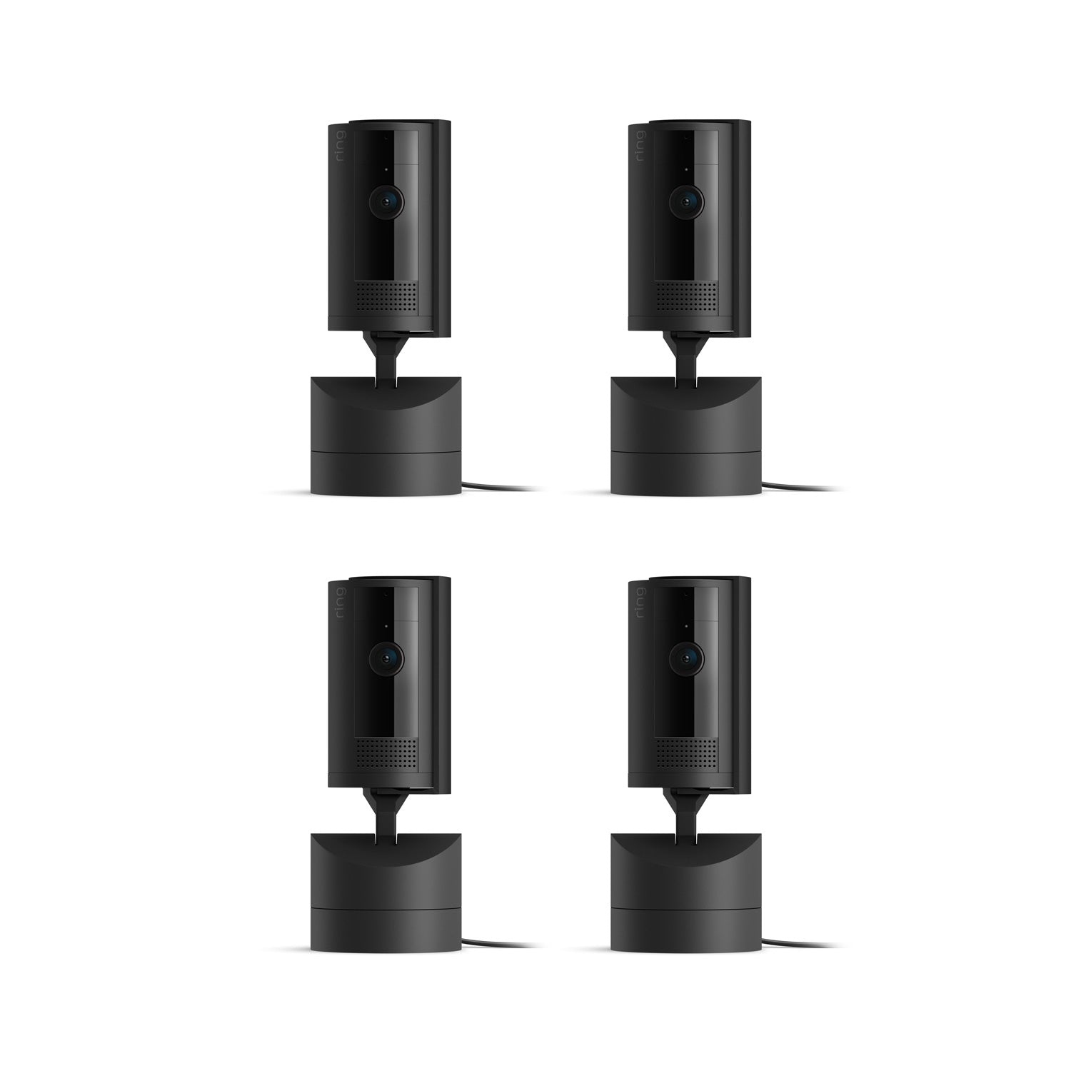 Plug-in / Black / 4-Pack:Pan-Tilt Indoor Cam