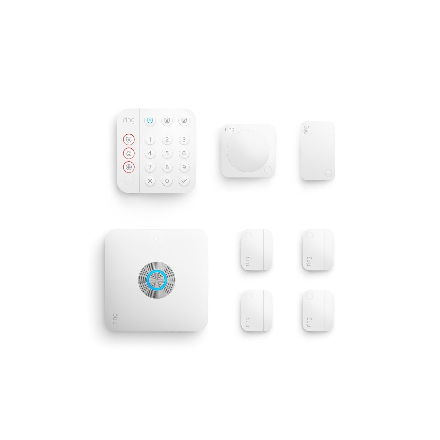 White:Alarm Pro Security Kit, 8-Piece (with built-in eero Wi-Fi 6 router)