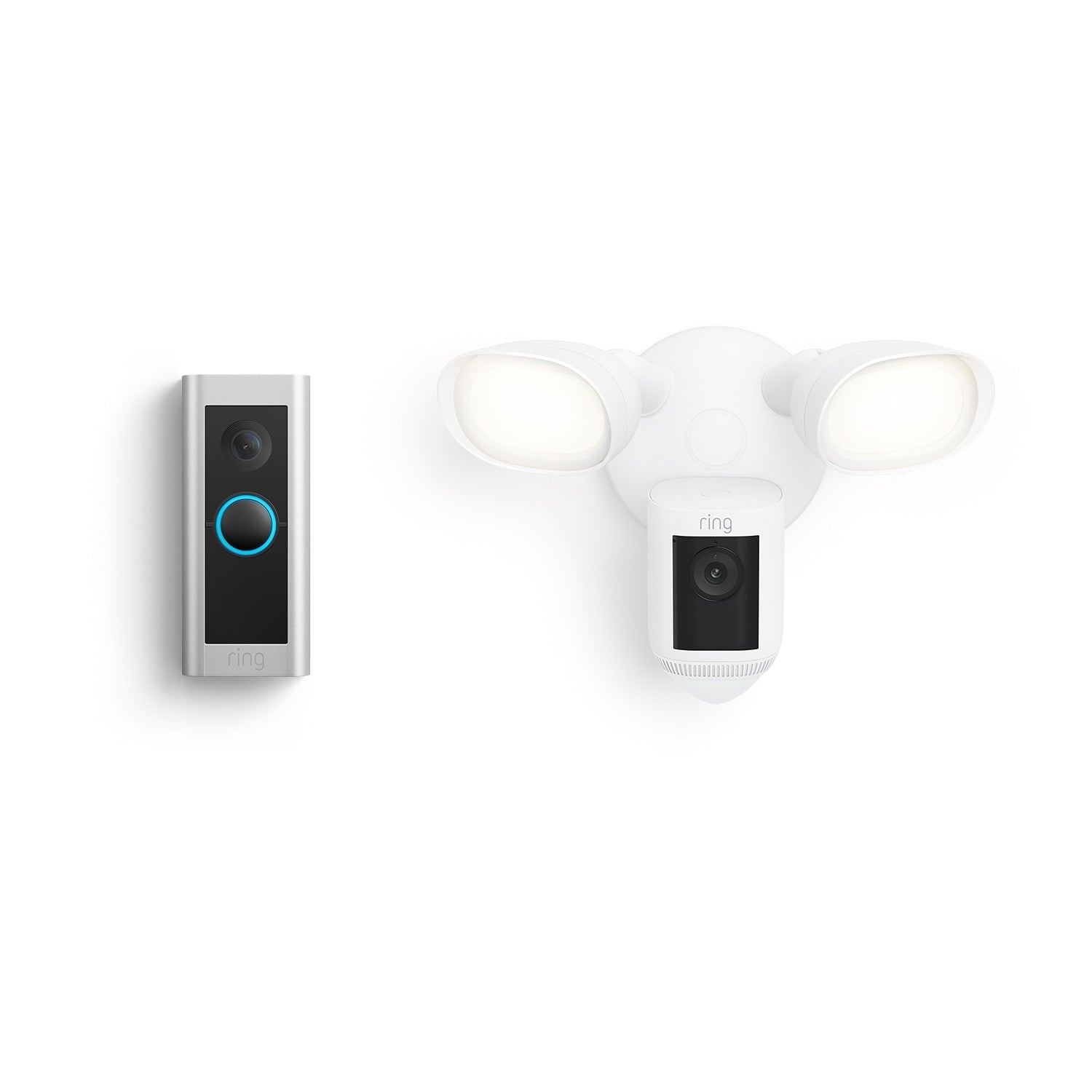 White:Connected Deluxe Kit (Wired Doorbell Pro (Video Doorbell Pro 2) + Floodlight Cam Wired Pro)