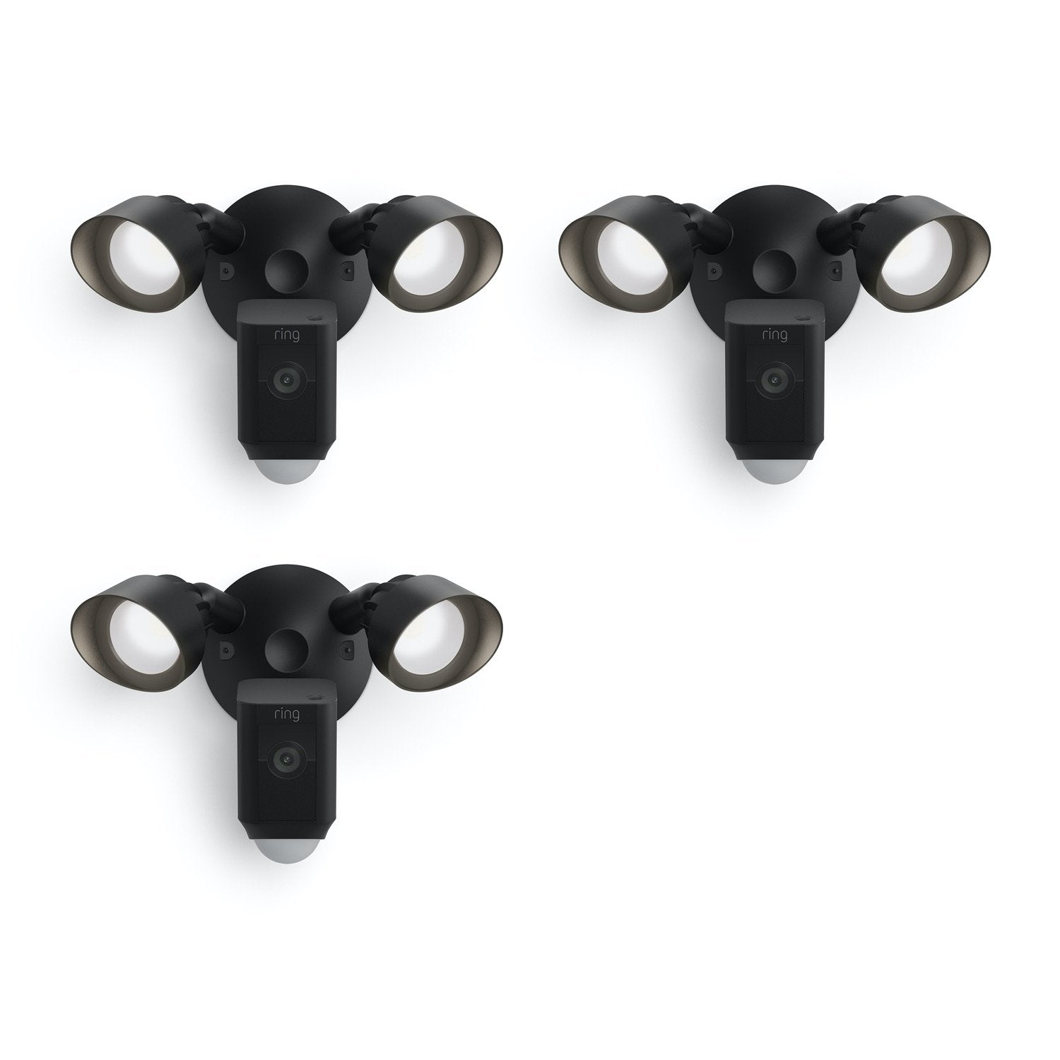 Wired / Black / 3-Pack:Floodlight Cam Plus
