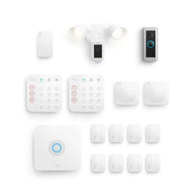 White:Alarm 14 Piece Security Kit + Wired Doorbell Pro (Video Doorbell Pro 2) + Floodlight Cam Wired Plus