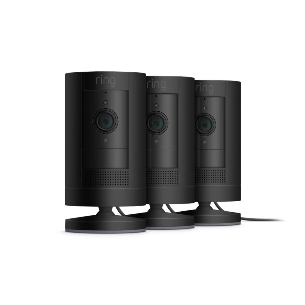 Plug-In / 3-Pack / Black:Outdoor Cam for Certified Refurbished