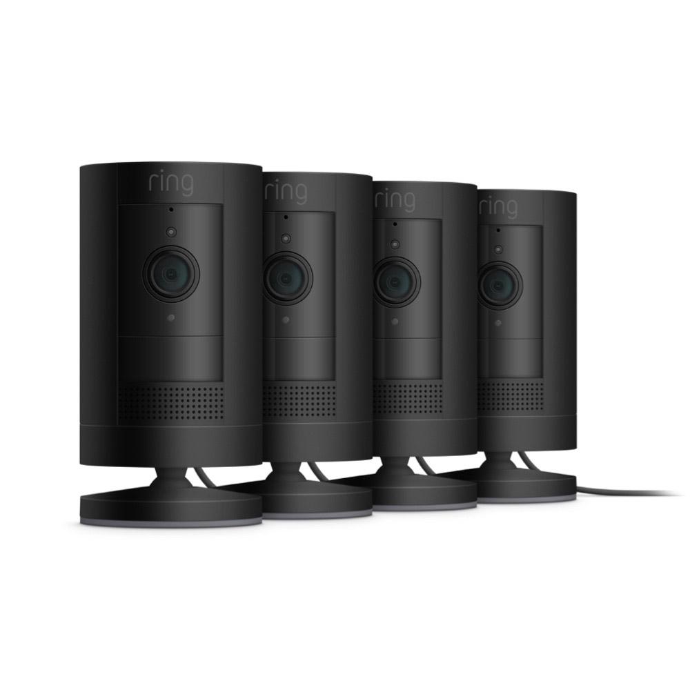 Plug-In / 4-Pack / Black:Outdoor Cam for Certified Refurbished