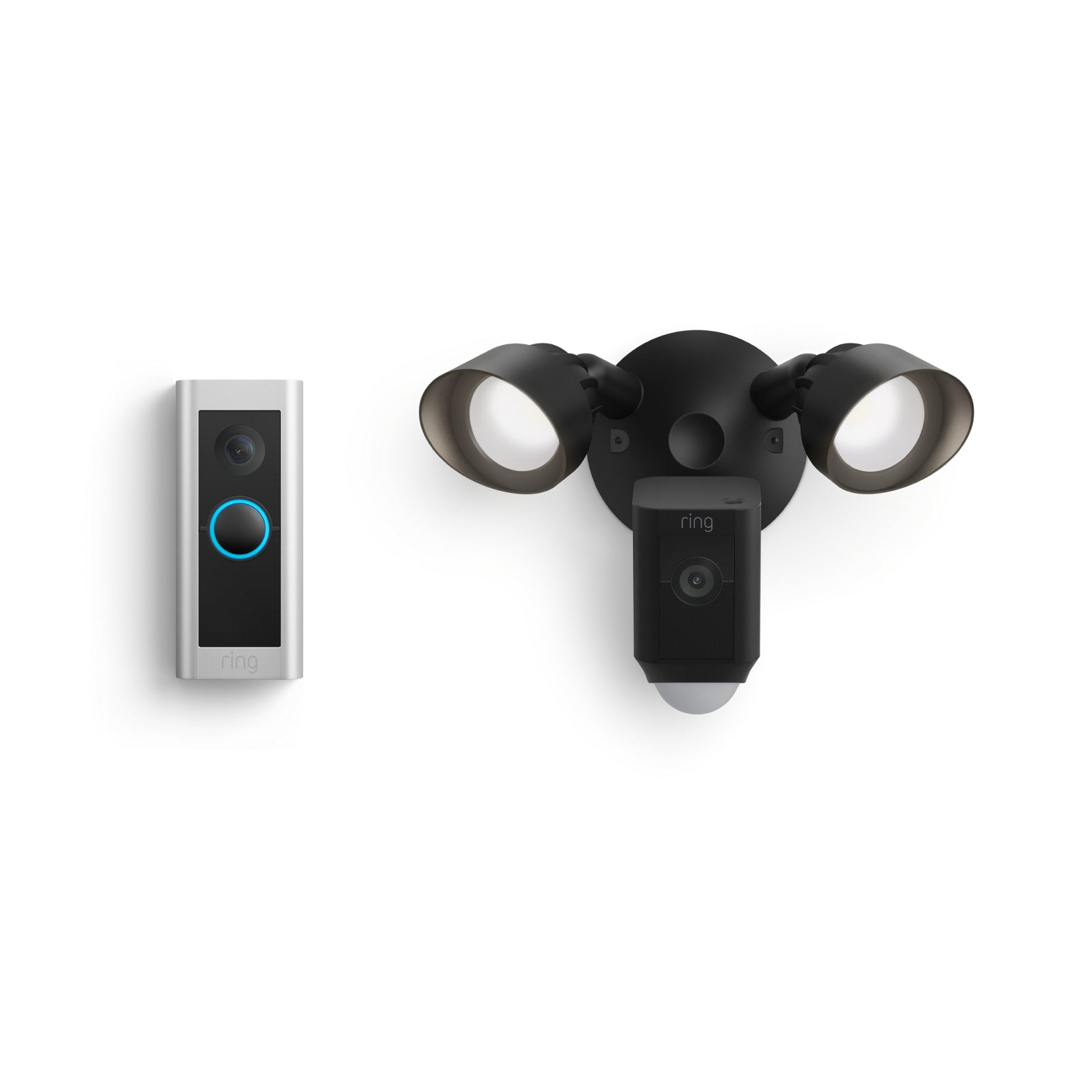 Black:Wired Doorbell Pro (Video Doorbell Pro 2) + Floodlight Cam Wired Plus