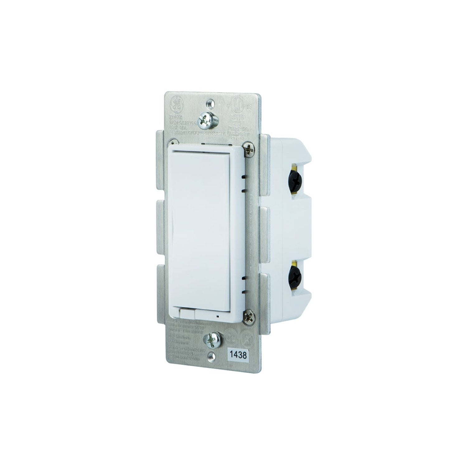 White: Out of stock:GE In-Wall Paddle Dimmer (for Works with Ring Alarm Security System)